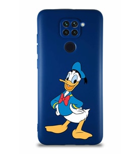 Xiaomi Redmi Note 9 Soft Premier Kapak Donald Duck-C Tasarımlı Silikon Kılıf - Lacivert (Şeffaf)