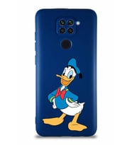 Xiaomi Redmi Note 9 Soft Premier Kapak Donald Duck-C Tasarımlı Silikon Kılıf - Lacivert (Şeffaf)