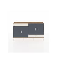 Arges Konsol 5 Raflı 2 Çekmeceli 4 Kapaklı 176x30x99 Çam-Antrasit/Aytaşı