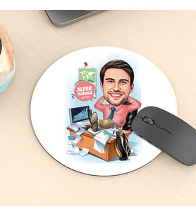 Kişiye Özel Karikatürlü Broker Erkek Mousepad