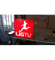 Lig Tv Yazılı Tabela 3D Led Neon Etkili Işıklı Tabela 30X45 CM Tek Taraflı