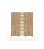 Kronos Dolap 13 Raflı 6 Çekmeceli 2 Askılı 220x59x243 Aytaşı-Çam/Çam