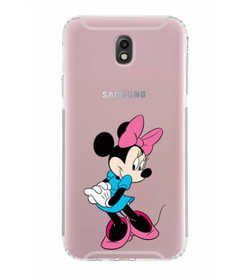Samsung Galaxy J7 Pro  Kamera Korumalı Kapak Minnie Mouse Tasarımlı  Şeffaf  Kılıf