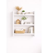 3'lü Duvar Rafı-Mutfak-Çok Amaçlı Raf-Beyaz 36x60x10
