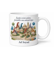 Matematik Köyü Temalı Sayılar ve Formüllerle Dolu Kupa Bardak Hediye