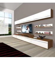 Decoraktiv Ekoflex 360Y Mdf Tv Ünitesi Tv Sehpası - Ceviz Beyaz (Beyaz - Kahverengi)