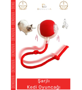 #KediOyuncağı İnteraktif Titreşimli Hareketli İpli Dayanıklı Avcı İçgüdüsü Şarjlı Kedi Oyuncağı