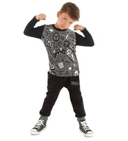Gamer Erkek Çocuk T-shirt Pantolon Takım (Antrasit)