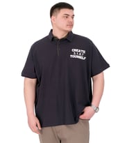 Mode XL Büyük Beden Erkek T-Shirt Polo Yaka YOURSELF U25310 Lacivert