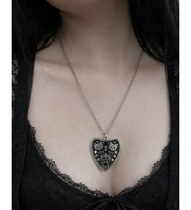 Gotik Tarot Kedi Figürlü Siyah Gümüş Renk Zincir Unisex Kolye