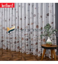 2Kat Pileli Brillant  Kahve Kahveli Tasarım Mutfak Tül Perde