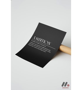 Ambition Tanım Posteri, Çerçevesiz Yüksek Kalite Duvar Afişi - Motivasyon Hediyesi