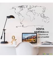 S.T. DİLSİZ DUNYA HARİTASI 56 CM-110 CM