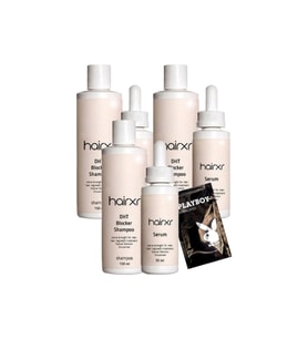 Hairxr  3er Adet DHT Blocker 150 ml Saç Bakım Şampuanı ve 30 ml Saç Serumu Besleyici Güçlendirici + Yanında Jel Hediye