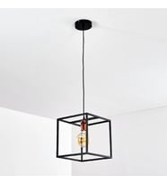 RİOLIGHT RETRO,MODERN,RUSTİK KÜP METAL TEKLİ SARKIT AVİZE 25CM X 25CM