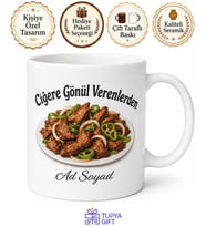 Edirne Ciğer Sevenlere Özel Kupa Bardak Hediye Baskılı Porselen Mug