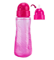 Matara 500 ml Pembe 1 Adet Plastik Su Matarası 500 cc Pipetli Suluk Okul Suluğu