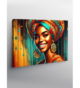 Kanvas Tablo Gülümseyen Afrika Kadını