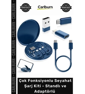 Özel Üretim Type C USB Çok Fonksiyonlu Seyahat Şarj Kiti Standlı Adaptörlü Düzenleyici Kutu
