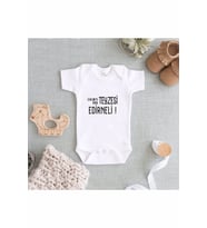Unisex Beyaz Baskılı Zıbın