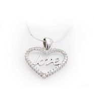Gümüş Taşlı Love Bayan Kolye