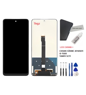 Tkgz - P Smart 2021 Uyumlu Lcd Ekran Dokunmatik Servis Lcd + B-7000 + TAMİR SETİ