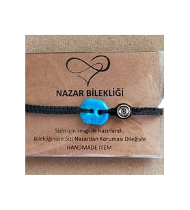 Güzel İki Göz Süryani Nazar Taşı Unisex Bileklik Farklı Renkler (Bej)