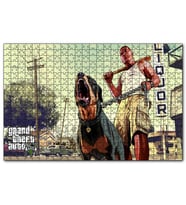 Cakapuzzle GTA 5 Franklin ve Chop  Puzzle Yapboz MDF (Ahşap) (120 Parça)