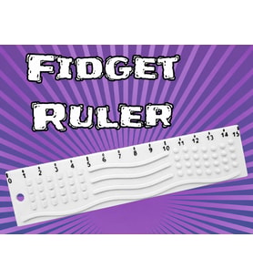 3D Baskı Dokunsal Fidget Cetveli - Kabartmalı Stres ve Odaklanma Oyuncağı - Beyaz
