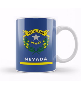 Nevada State Flag Kupa Bardak Porselen