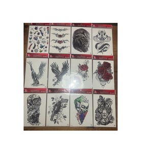 12 Adet Büyük Boy Yapıştırma Geçici dövme Seti Seri4