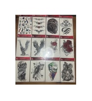 12 Adet Büyük Boy Yapıştırma Geçici dövme Seti Seri4