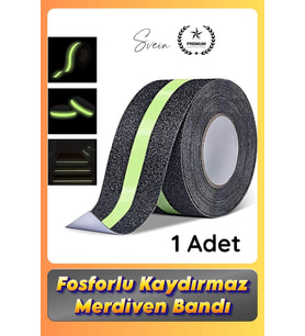 #Bant 1 Adet Fosforlu Kaydırmaz Merdiven Bandı 5 cm x 3 m Fotolümenli Yeşil Zemin Güvenlik Basamak