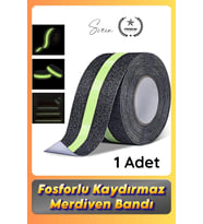 #Bant 1 Adet Fosforlu Kaydırmaz Merdiven Bandı 5 cm x 3 m Fotolümenli Yeşil Zemin Güvenlik Basamak