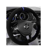 Vw Taigo Dikmeli Uyumlu Direksiyon Kılıfı Alkantara Mavi Yüzüklü