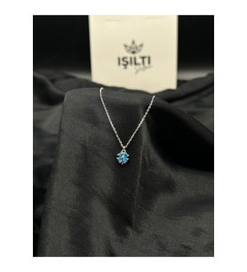 925 Gümüş  Taşlı Minimal Yonca Kolye