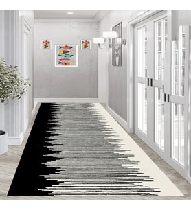 Eliana Home Dijital Baskı Yıkanabilir Kaymaz Taban Salon Halısı Ve Yolluk LN115-FNL421 (Siyah)