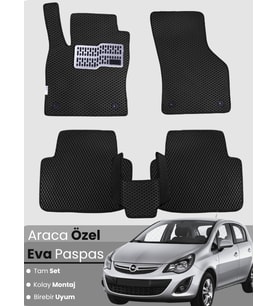 OPEL CORSA D (2006-2014) Uyumlu EVA Paspas Tam Set–Araca Özel,Kolay Montaj,Oto Paspas