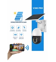 Güneş Enerjili 4G/WiFi 360° Akıllı Güvenlik Kamerası – Kablosuz, Gece Görüşlü, Hareket Sensörlü, Çift Yönlü Sesli