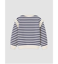 LCW Kids Lacivert Çizgili Kız Çocuk Kalın Sweatshirt
