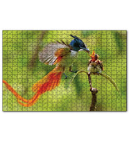 Cakapuzzle Sinekkapan Kuşu Yavrusunu Besliyor  Puzzle Yapboz MDF (Ahşap) (120 Parça)