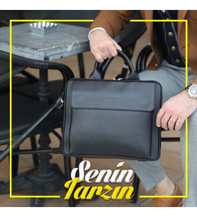 RİCH SMİTH ® GERÇEK DERİ LAPTOP ASKILI EVRAK ÇANTASI / 1717 SİYAH