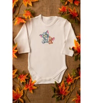 Unisex Bebek Tom Ve Jerry Organik Baskılı %100 Pamuklı Zıbın