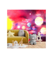 Dreamwall Gezegenler Desenli Isı Ve Ses Yalıtımlı Tekstil Duvar Kağıdı (Çok Renkli)