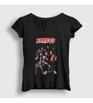 Presmono Kadın Siyah Band Exodus T-Shirt 146561tt