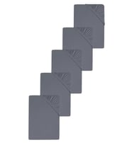 5 Adet Düz Pamuklu Tek Kişilik 80 x 200 x 30 cm Lastikli Penye Çarşaf (Antrasit)