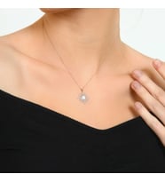 OPAL TAŞLI GÜNEŞ KOLYE - 925 AYAR GÜMÜŞ KOLYE (Beyaz)