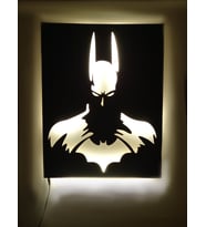 Mony Tasarım Tasarım Led Işıklı Dekoratif BAT MAN Tablo Duvar Süsü