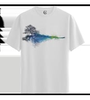 Reflection Tree - %100 Pamuklu Erkek Beyaz Tişört - Premium Quality (Siyah - Beyaz)