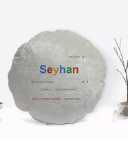 BK Gift Kişiye Özel İsimli Google Yılın En Güzel Kadını Tasarımlı Yuvarlak Dekoratif Kırlent Yastık-1